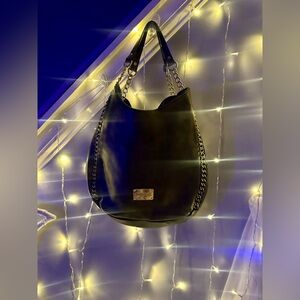 Beautiful Leather and Gold Chain Link BEBE Purse